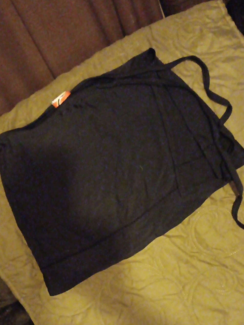 Jantzen Navy Blue Swimwear Top with Orange Logo Accent